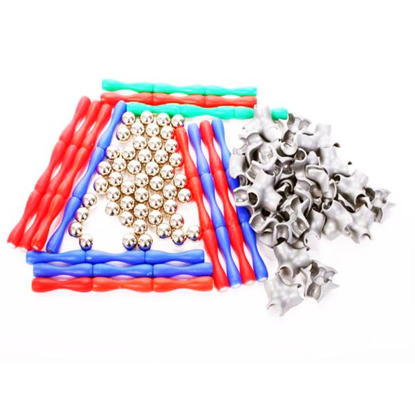 Set de constructie Magnetic, MalPlay, 120 piese, Multicolor, JH6833