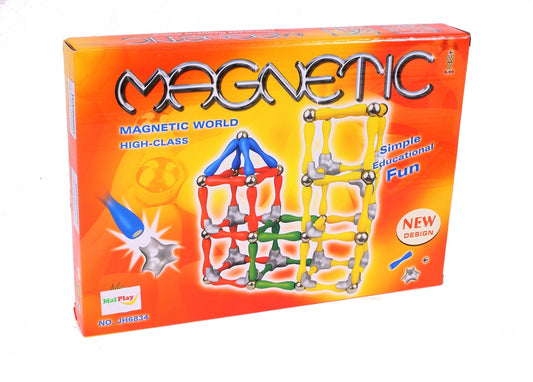Set de Constructie IDL, MAGICAL WORLD MAGNETS cu 120 piese, Posibilitatea de a crea Forumule chimice, fizice si matematice datorita articulatiei magnetice, Dezvolta IMAGINATIA, CONCENTRAREA, ABILITATILE MANUALE si sporeste GANDIREA SPATIALA, Multicolor
