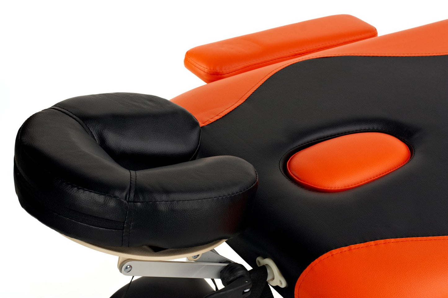 Masa De Masaj Pliabila idealStore, 2 Sectiuni, Inaltime Reglabila 66-88 cm, Piele Ecologica Moale, 2 Cotiere Laterale, Tetiera, Sarcina 250 kg, Structura din Aluminiu, Rezistenta la Uleiuri si Apa, Geanta de Transport Cadou