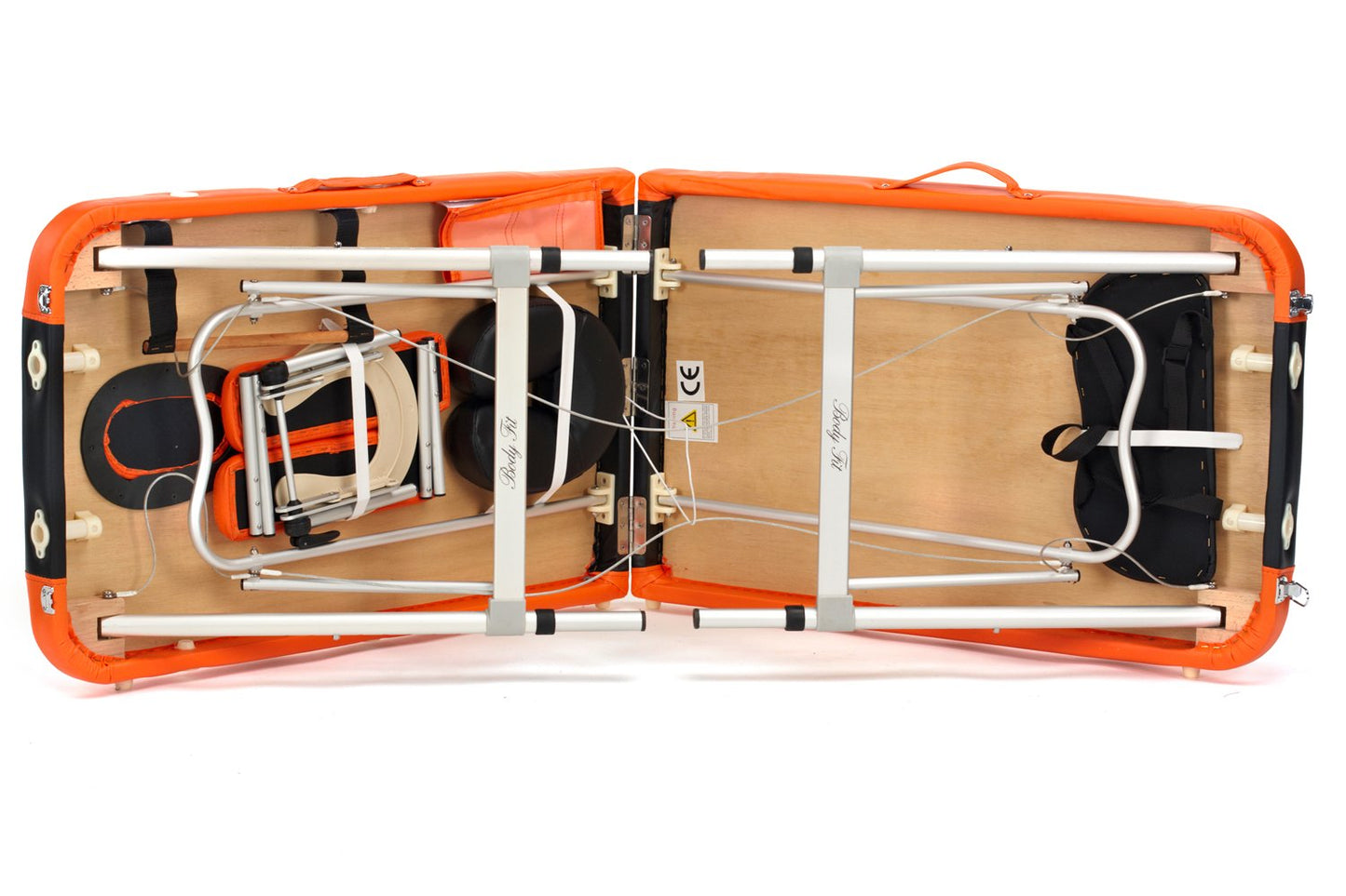 Masa De Masaj Pliabila idealStore, 2 Sectiuni, Inaltime Reglabila 66-88 cm, Piele Ecologica Moale, 2 Cotiere Laterale, Tetiera, Sarcina 250 kg, Structura din Aluminiu, Rezistenta la Uleiuri si Apa, Geanta de Transport Cadou