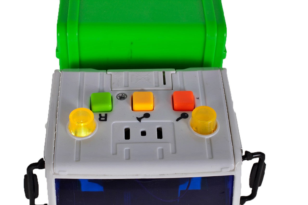 Camion Interactiv pentru Ecologizare idealSTORE GREEN CLEAN TRUCK, Scara 1:20, Dimensiuni 18.0 x 10.0 x 10.0 cm, Echipat cu container functional ce ofera distractie creativa si vesela