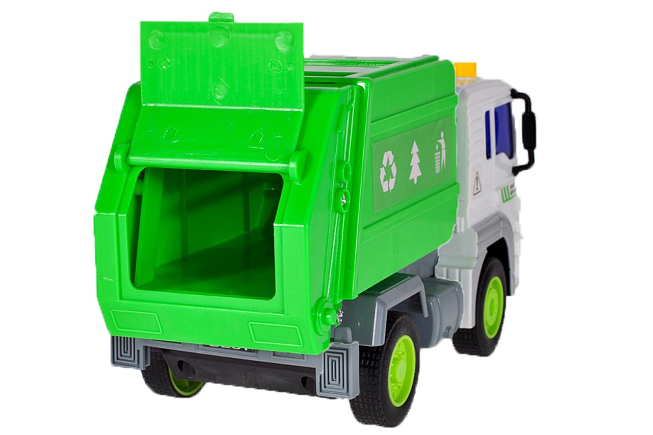 Camion Interactiv pentru Ecologizare idealSTORE GREEN CLEAN TRUCK, Scara 1:20, Dimensiuni 18.0 x 10.0 x 10.0 cm, Echipat cu container functional ce ofera distractie creativa si vesela