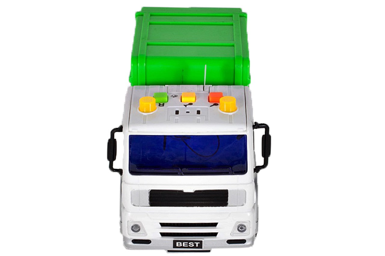 Camion Interactiv pentru Ecologizare idealSTORE GREEN CLEAN TRUCK, Scara 1:20, Dimensiuni 18.0 x 10.0 x 10.0 cm, Echipat cu container functional ce ofera distractie creativa si vesela