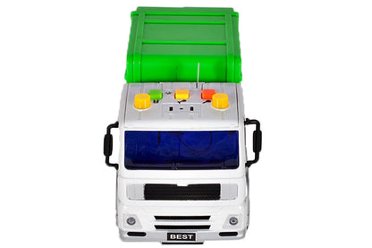 Camion Interactiv pentru Ecologizare idealSTORE GREEN CLEAN TRUCK, Scara 1:20, Dimensiuni 18.0 x 10.0 x 10.0 cm, Echipat cu container functional ce ofera distractie creativa si vesela