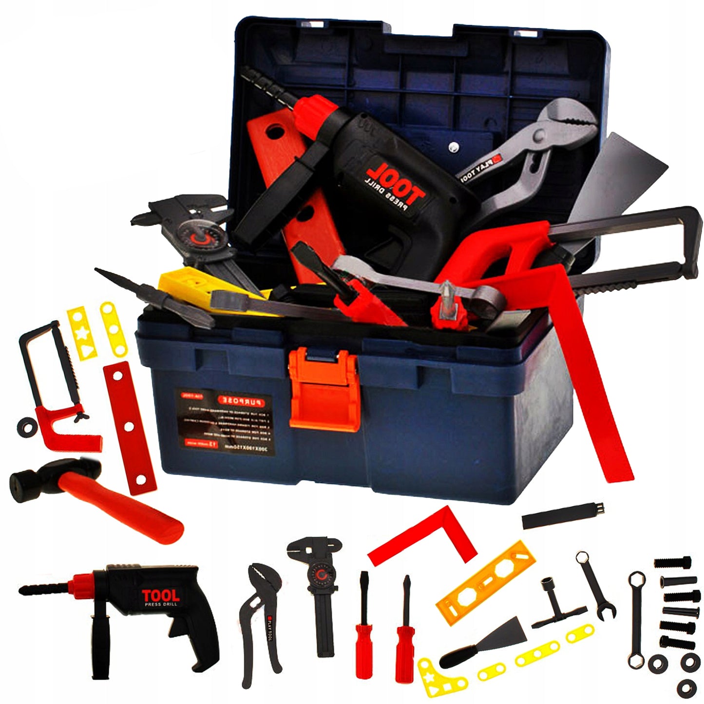 Trusa de scule idealStore FullTools, cuprinde 50 de Scule si Accesorii, diverser Sortimente de Chei, Suruburi, Spaclu, Bomfaier, Ciocan, contine Cutie de Depozitare