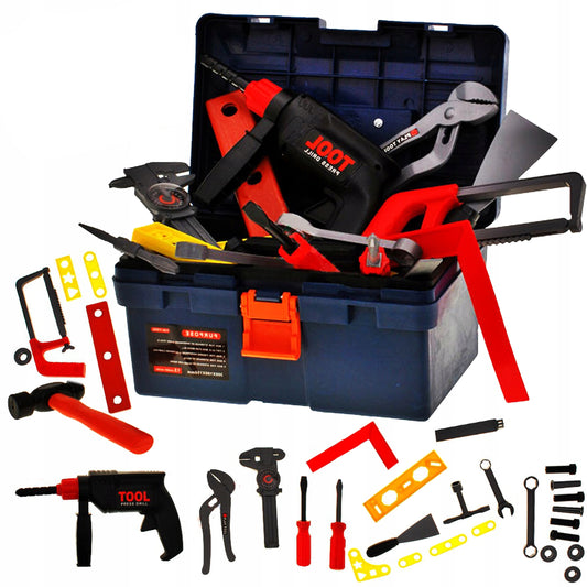 Trusa de scule idealStore FullTools, cuprinde 50 de Scule si Accesorii, diverser Sortimente de Chei, Suruburi, Spaclu, Bomfaier, Ciocan, contine Cutie de Depozitare