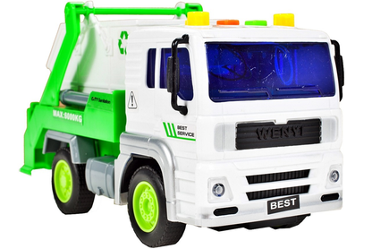 Camion interactiv pentru Ecologizare idealSTORE, Dimensiuni 18 x 10 x 11 cm, Echipat cu un container functional ce ofera ore de distractie, Ideal pentru curatenie