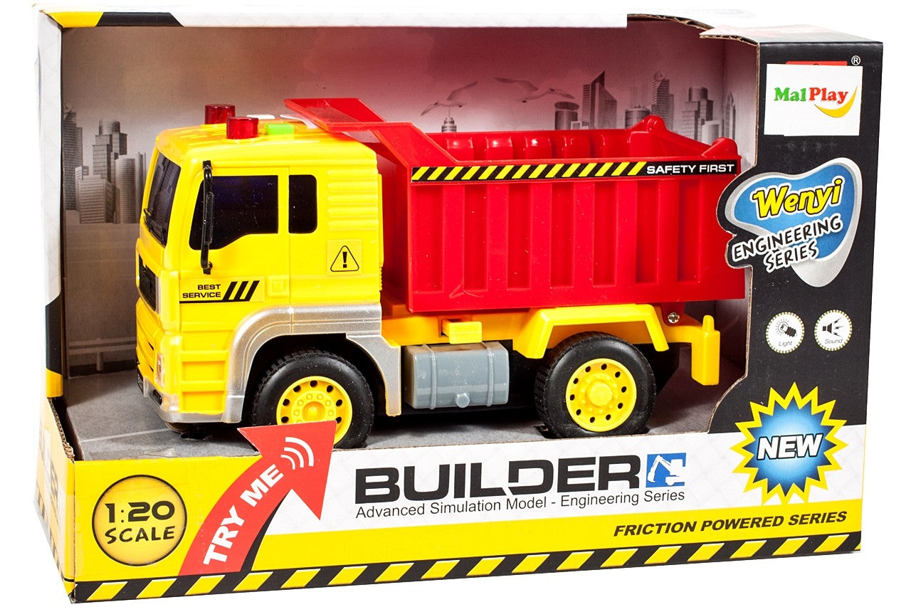 Camion Interactiv cu Basculare IDL Best Wenyi, Scara 1:20, Dimensiuni 17.5 x 9.5 x 11 cm, Jucaria este fabricata din plastic de cea mai inalta calitate, reflecta intr-un detaliu mic vehiculul original, Va oferi ore de distractie creativa