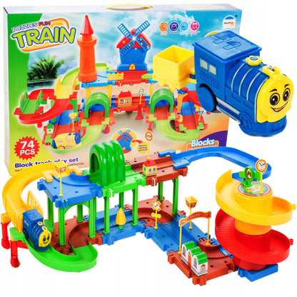 Centru de activitati si Puzzle Trenuletul Choo-Choo, Model interactiv cu diverse accesorii pentru o distractie garantata, Multicolor