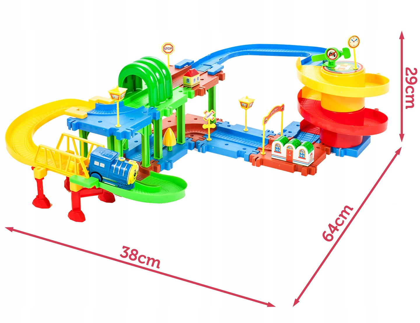 Centru de activitati si Puzzle Trenuletul Choo-Choo, Model interactiv cu diverse accesorii pentru o distractie garantata, Multicolor