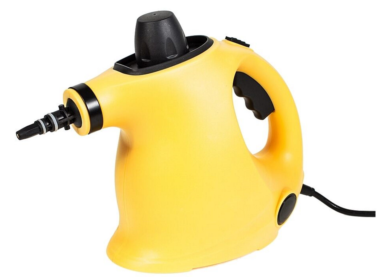 Aparat Multifunctional de Curatat cu Aburi Quick Cleaning idealSTORE, Include 2 Capete de mop din Microfibra, Putere 1050 W, Capacitate Rezervor 380 ml, Presiune 3- 4,5 Bar, Negru-Galben