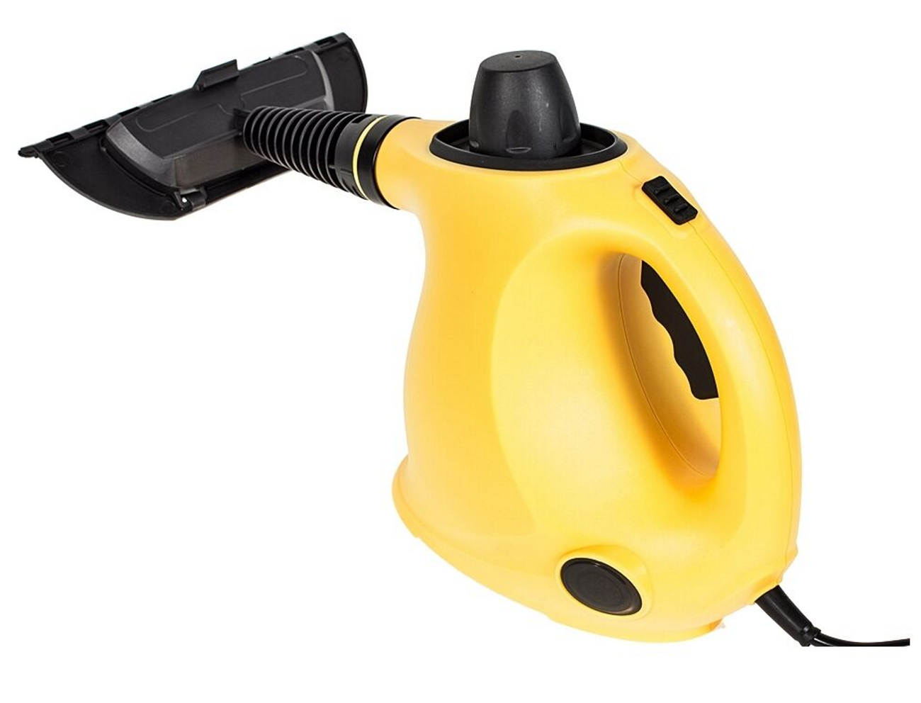 Aparat Multifunctional de Curatat cu Aburi Quick Cleaning idealSTORE, Include 2 Capete de mop din Microfibra, Putere 1050 W, Capacitate Rezervor 380 ml, Presiune 3- 4,5 Bar, Negru-Galben