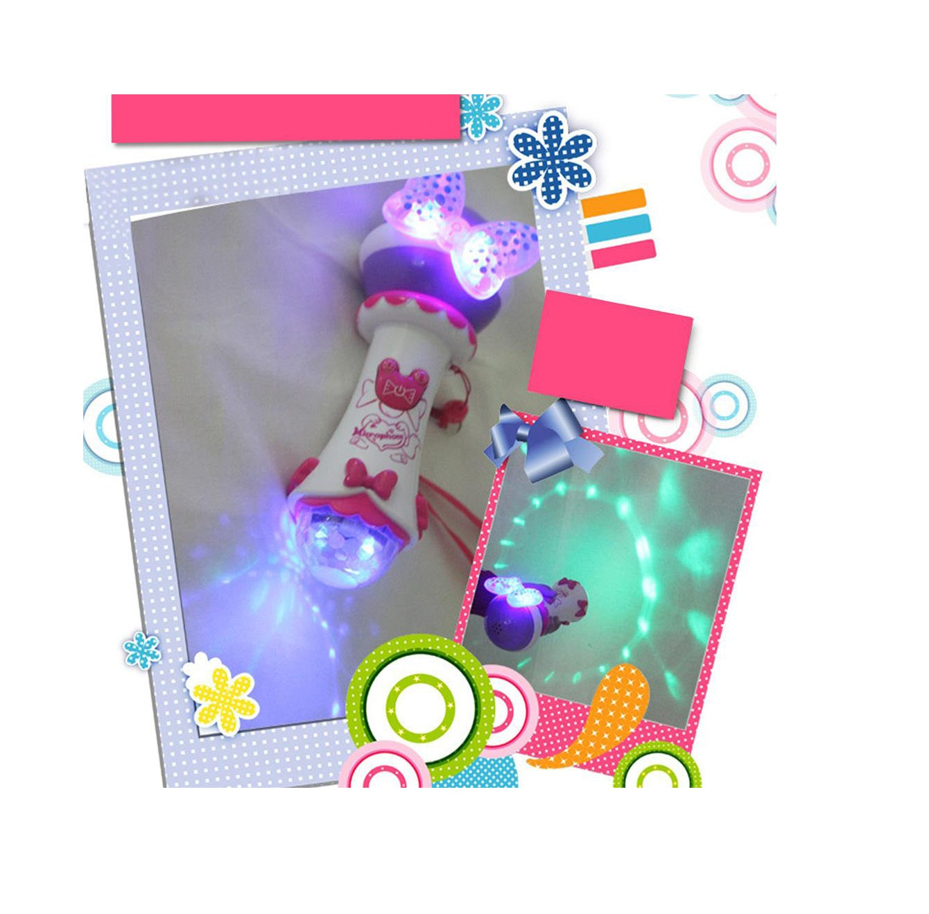 Microfon de Jucarie idealSTORE, MAGICAL Minnie Song, Echipat cu butoane functionale ce garanteaza distractia, Efectele de iluminare ale microfonului vor adauga un plus de bucurie, Culorile atractive stimuleaza perceptia