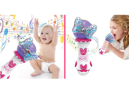 Microfon de Jucarie idealSTORE, MAGICAL Minnie Song, Echipat cu butoane functionale ce garanteaza distractia, Efectele de iluminare ale microfonului vor adauga un plus de bucurie, Culorile atractive stimuleaza perceptia