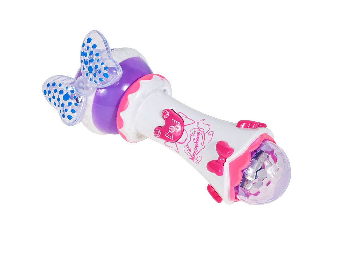 Microfon de Jucarie idealSTORE, MAGICAL Minnie Song, Echipat cu butoane functionale ce garanteaza distractia, Efectele de iluminare ale microfonului vor adauga un plus de bucurie, Culorile atractive stimuleaza perceptia