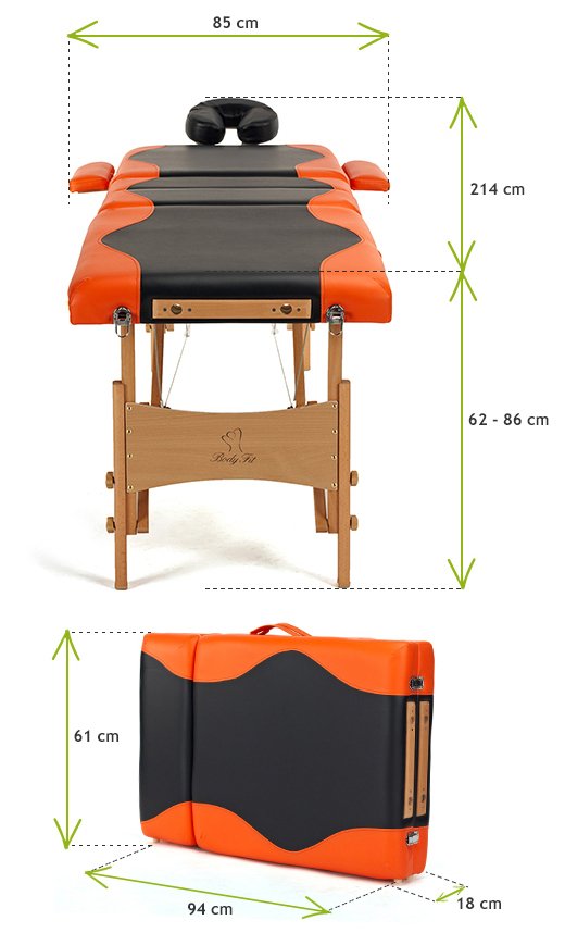 Masa de Masaj idealStore BodyFit Slim Extra 4, Pliabila, din Piele Ecologica, Reglaj pe Inaltime, saltea din Spuma Moale