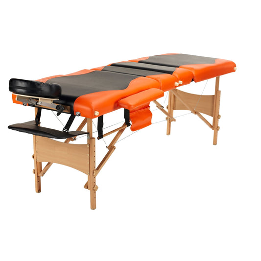 Masa de Masaj Profesionala idealStore MaxFyt, Pliabila, Reglaj pe Inaltime 62-86 cm, saltea din Spuma Moale, Structura din Lemn, Husa de protectie Cadou