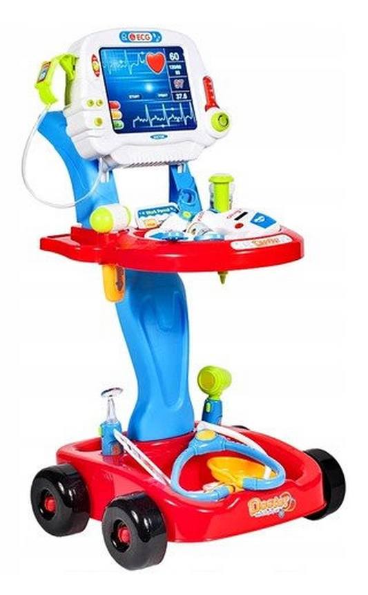 Centru de activitati idealStore New Doctor, Model interactiv cu diverse accesorii medicale si instrumente ce garanteaza ore de distractie si amuzament, Multicolor