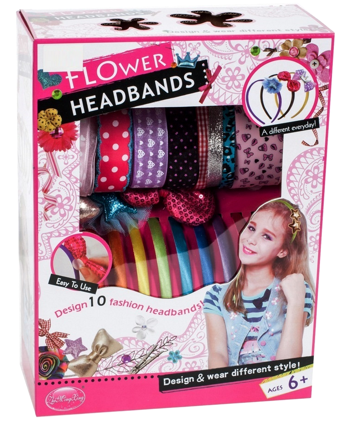 Set HAIR ACCESSORIES idealSTORE, Dimensiuni ambalaj 31 x 22,5 x 11 cm, Include 10 benzi in diferite culori, pentru a crea diferite coafuri, Echipata cu diverse accesorii simbolice, Ajuta la dezvoltarea abilitatilor motorii