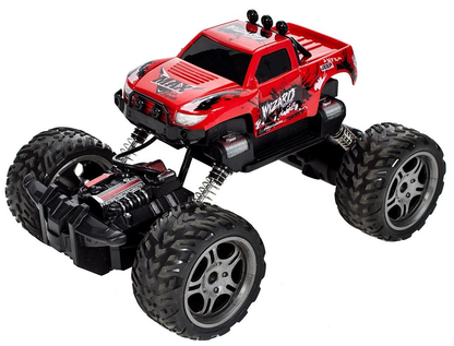 Masinuta Jeep Cu Telecomanda si Suspensii Monster Off-Road, Red Collection 2019, Scara 1:18, Dimensiuni 20 x 13 x 16cm, Trece orice obstacol datorita Suspendarii sale inalte si se poate conduce in toate directiile, Culoare-Rosu