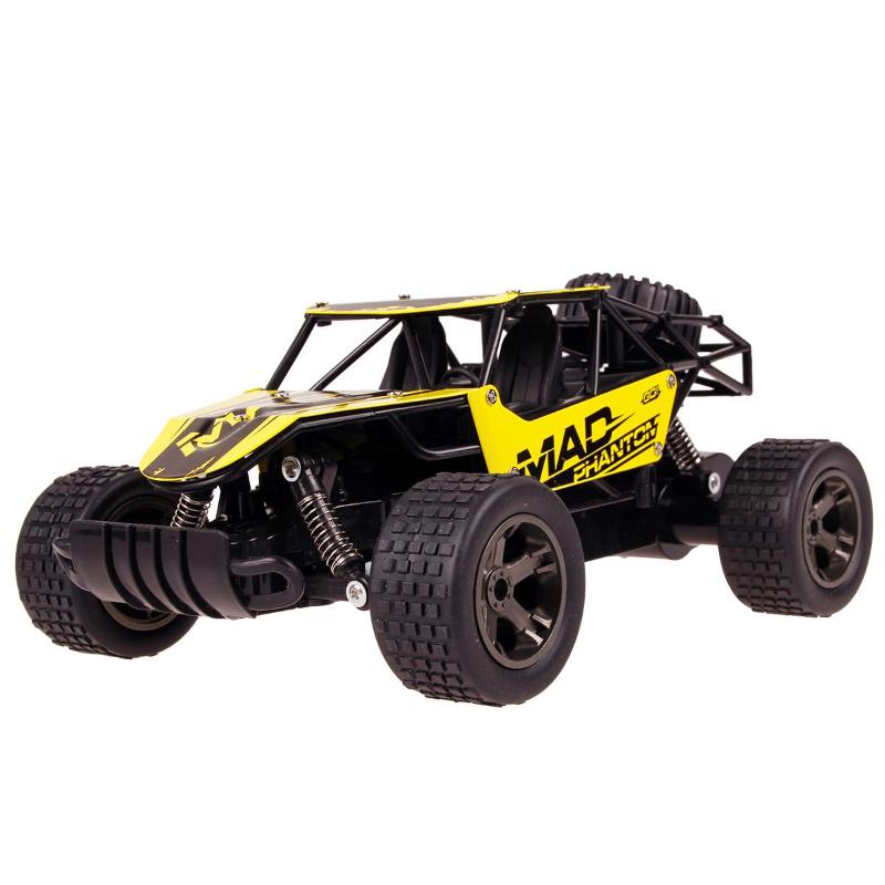 Masinuta Cu Telecomanda si Suspensii Metalice OFFROAD Baby Beast IdealStore, Scara 1.20, Marime 25 x 19 x 15 cm, Manevrabilitate Ridicata, Cauciucuri Rezistente, Telecomanda Usor de Folosit, Viteza Maxima 20 km/h, Galben