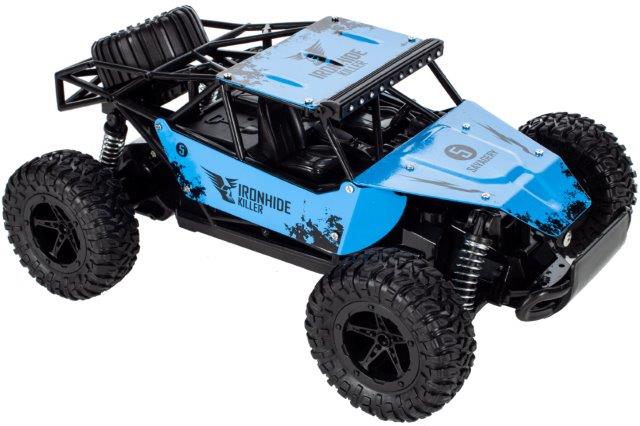 Masinuta Cu Telecomanda si Suspensii Metal OFFROAD, Scara 1.16, Marime 28 x 18.5 x 12 cm, Manevrabilitate Ridicata, Cauciucuri Rezistente, Telecomanda Usor de Folosit, Viteza Maxima 20 km/h, Culoare Albastra