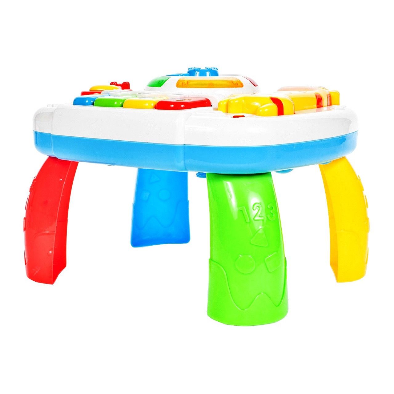 Centru de activitati interactiv Masuta Jucausa, Model cu diferite accesorii simbolice, Efecte luminoase si sonore ce au un impact pozitiv asupra dezvoltarii cognitive a copilului, Multicolora