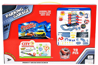 Set de joaca complex IDL MY FIRST PARKING, Multitudine de accesorii simbolice: Masini, Elicopter, Parcare auto pe 4 nivele, Statie de benzina, Porti si Semne auto, ce asigura intregul centru de transport pentru ore intregi dedicate distractiei