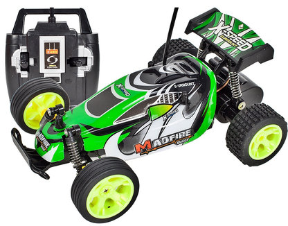 Masinuta Cu Telecomanda OFFROAD Junior SPORT, Dimensiune 22 x 14 x 8 cm, Scara 1:22, Reglarea directiei rotilor, Anvelope din cauciuc moale, Telecomanda Usor de Folosit, Viteza Maxima 15 km/h, Culoare Verde