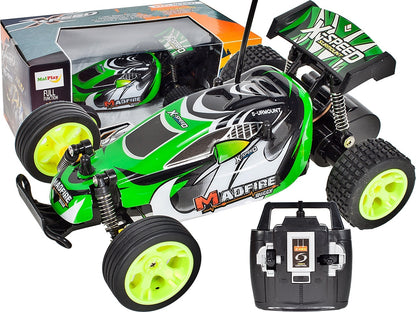 Masinuta Cu Telecomanda OFFROAD Junior SPORT, Dimensiune 22 x 14 x 8 cm, Scara 1:22, Reglarea directiei rotilor, Anvelope din cauciuc moale, Telecomanda Usor de Folosit, Viteza Maxima 15 km/h, Culoare Verde