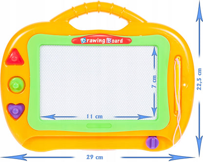 Tablita Magnetica 2 in 1 idealSTORE Maxi Power Paff, Dimenisuni 29.0 x 22.5 x 2.5 cm, Accesorizata cu o planseta premium, Stilou cu snur si 3 timbre colorate, Dezvolta imaginatia, creativitatea si exerseaza scrierea