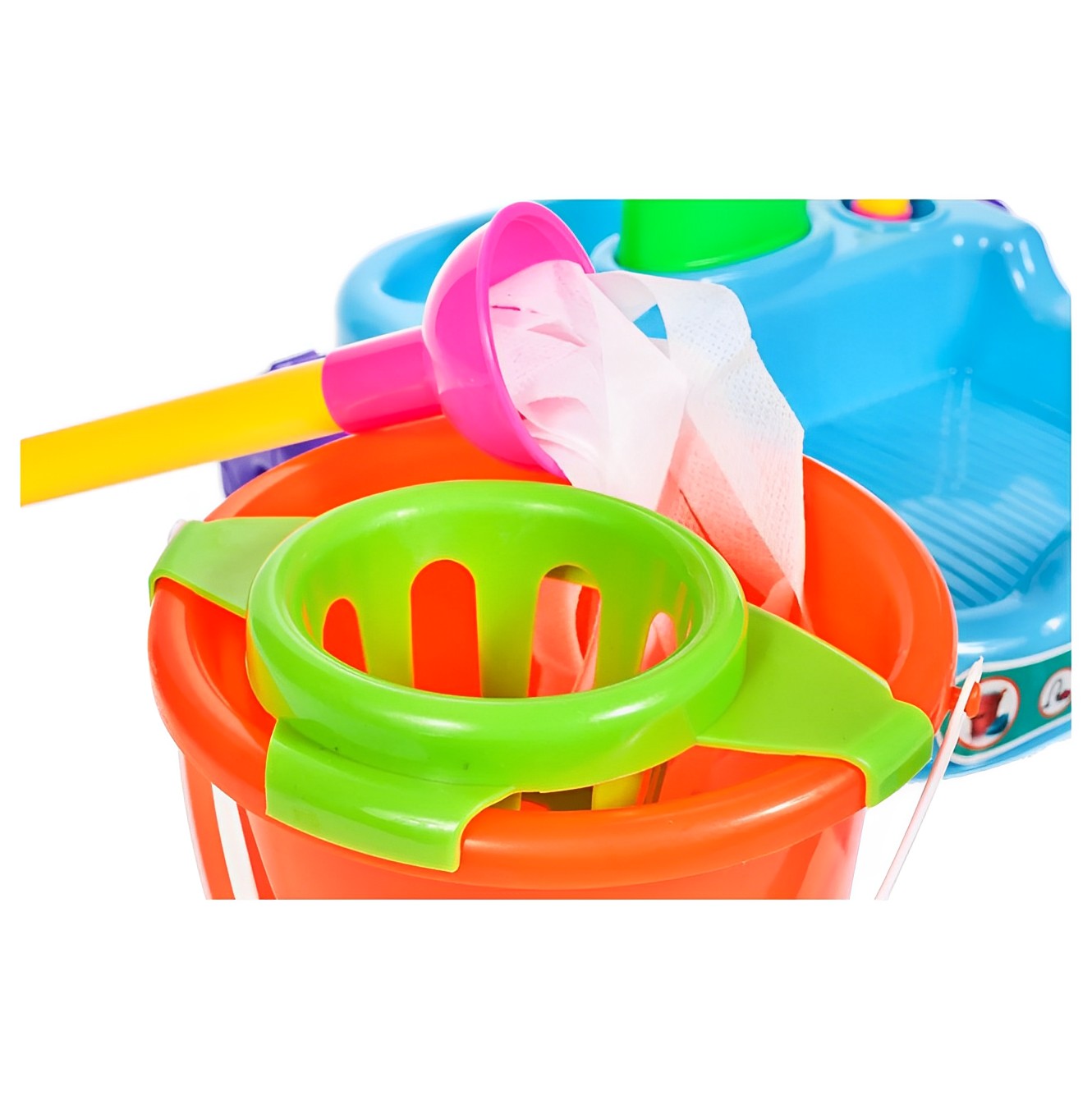 Kit profesional de curatenie Perfect Clean IdealStore, Dimensiune 30 X 10 X 57 cm, Contine 12 elemente pentru curatat, Galeata cu mop, Perie, 3 solutii de curatare, Burete, Multicolor