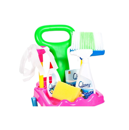 Kit profesional de curatenie Perfect Clean IdealStore, Dimensiune 30 X 10 X 57 cm, Contine 12 elemente pentru curatat, Galeata cu mop, Perie, 3 solutii de curatare, Burete, Multicolor