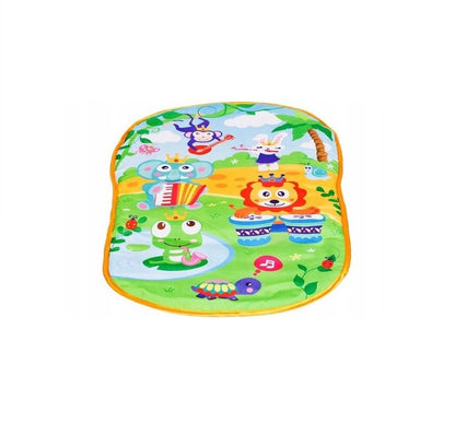 Covoras interactiv Muzical IDL pentru bebelusi cu sunete si lumini, Accesorizat cu pian si jucarii simbolice in culori vii, 3 moduri diferite de pliere, Material moale, Multicolor