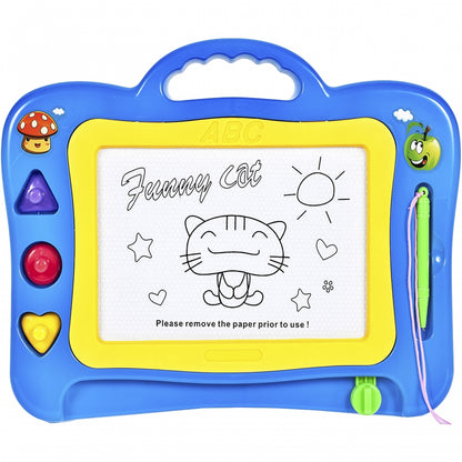 Tabla magnetica idealSTORE Funny Cat, Dimensiuni 29 x 22 cm, Suprafata desen 11 x 7 cm, Dezvolta creativitatea, si incurajeaza scrierea