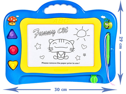 Tabla magnetica idealSTORE Funny Cat, Dimensiuni 29 x 22 cm, Suprafata desen 11 x 7 cm, Dezvolta creativitatea, si incurajeaza scrierea