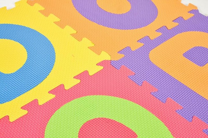 Covor din Burete Tip Puzzle idealStore EduPuzz, 26 lietere de dimensiunea 29x29 cm, Educational, Dezvolta coordonarea Mana-Ochi, Creativitatea, Multicolor