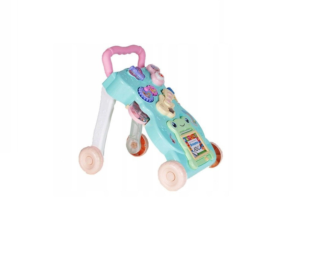 Premergator Interactiv IDL Little Frog, ajuta la dezvoltarea abilitatilor motorii, coordonarea ochi-mana- sunet, diversitate de activitati in limba engleza, Turcoaz