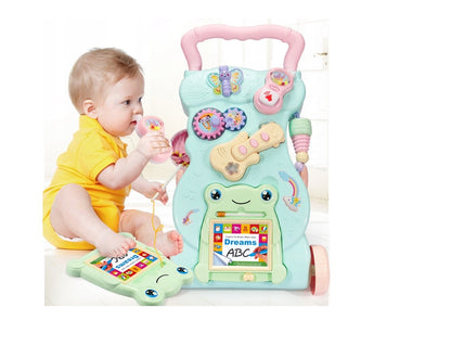 Premergator Interactiv IDL Little Frog, ajuta la dezvoltarea abilitatilor motorii, coordonarea ochi-mana- sunet, diversitate de activitati in limba engleza, Turcoaz