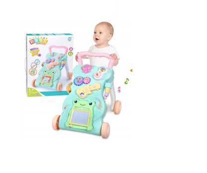 Premergator Interactiv IDL Little Frog, ajuta la dezvoltarea abilitatilor motorii, coordonarea ochi-mana- sunet, diversitate de activitati in limba engleza, Turcoaz