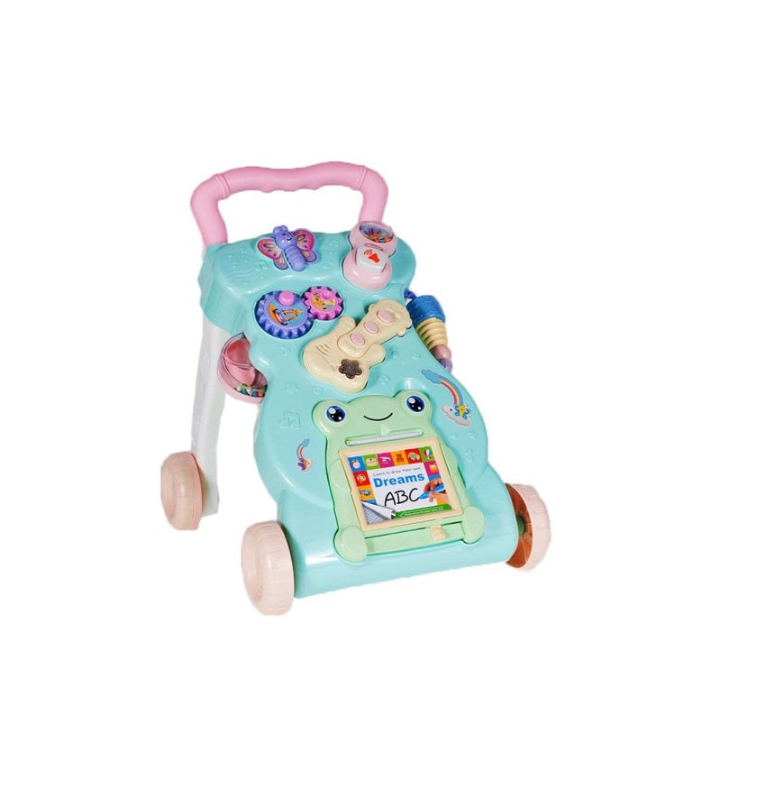 Premergator Interactiv IDL Little Frog, ajuta la dezvoltarea abilitatilor motorii, coordonarea ochi-mana- sunet, diversitate de activitati in limba engleza, Turcoaz