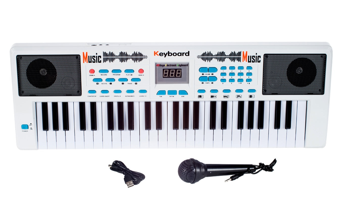 Orga muzicala ELECTRONICA cu Microfon idealSTORE, Beat Song, Dimensiuni 63.0 x 22.0 x 5.5 cm, Echipata cu 49 de clape cu conector USB,, Accesorizata cu o multime de functii multimedia