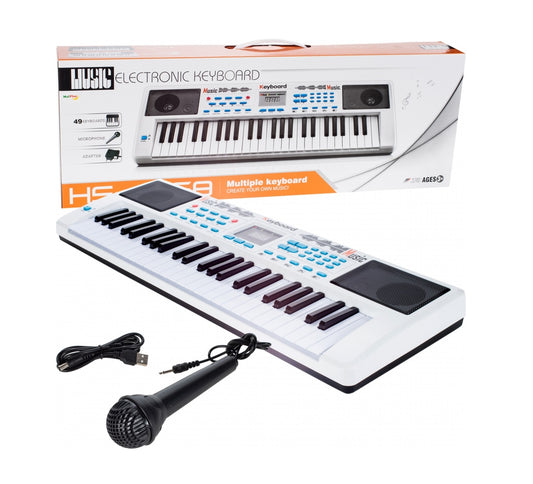 Orga muzicala ELECTRONICA cu Microfon idealSTORE, Beat Song, Dimensiuni 63.0 x 22.0 x 5.5 cm, Echipata cu 49 de clape cu conector USB,, Accesorizata cu o multime de functii multimedia