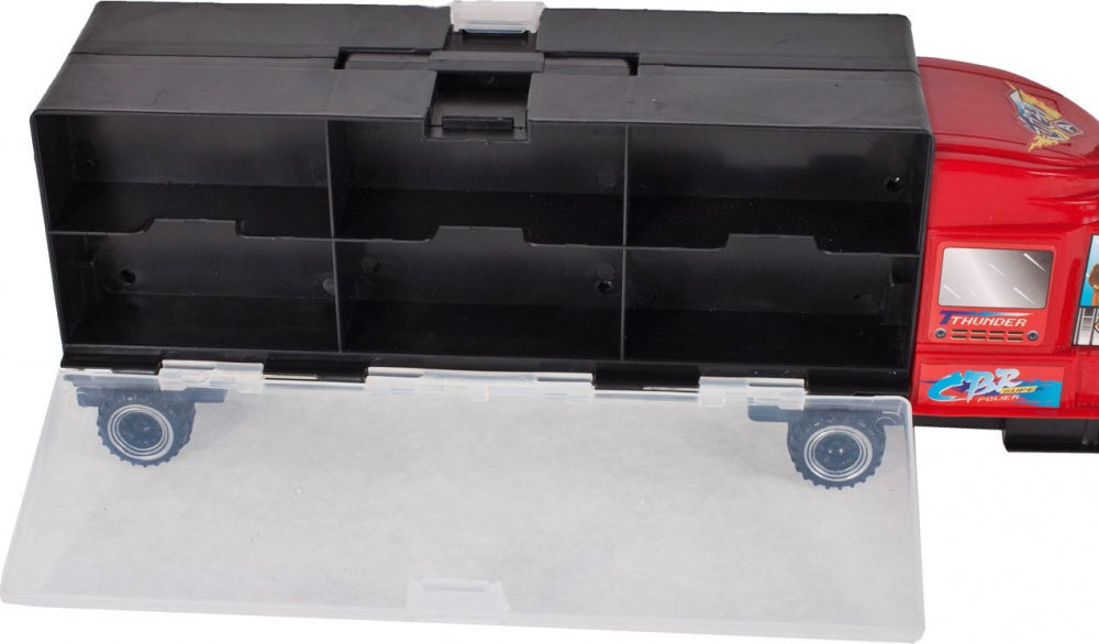 Camion cu rampa de iesire si 6 masinute