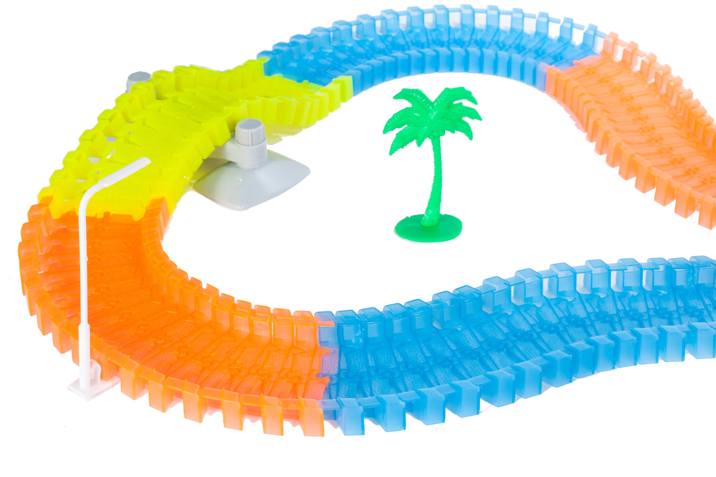 Pista luminoasa cu 2 masinute MalPlay, 360 piese