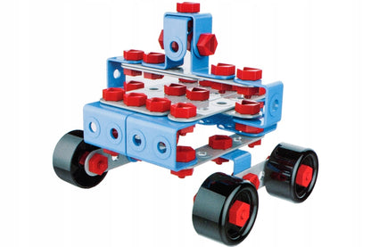 Set Joaca Constructie 7 in 1 IDL, JUNIOR BLOCK cu 247 de Elemente ideale pentru a CONSTRUI diverse Vehicule, Ajuta la Dezvoltarea Abilitatilor manuale si tehnice, Sporeste imaginatia ajutand copilul sa formeze procesul de amintire