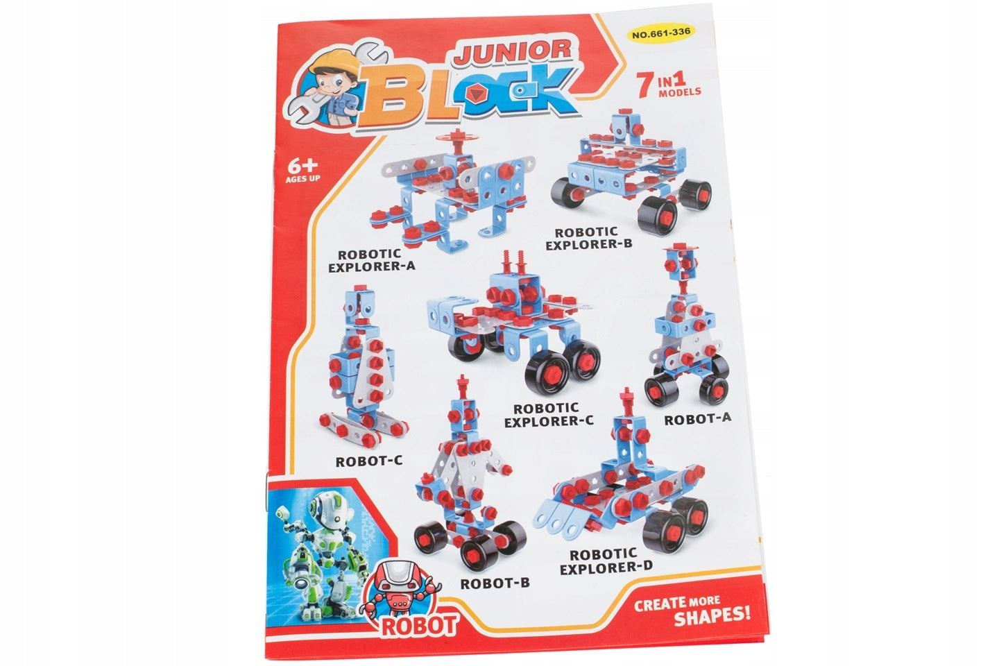 Set Joaca Constructie 7 in 1 IDL, JUNIOR BLOCK cu 247 de Elemente ideale pentru a CONSTRUI diverse Vehicule, Ajuta la Dezvoltarea Abilitatilor manuale si tehnice, Sporeste imaginatia ajutand copilul sa formeze procesul de amintire