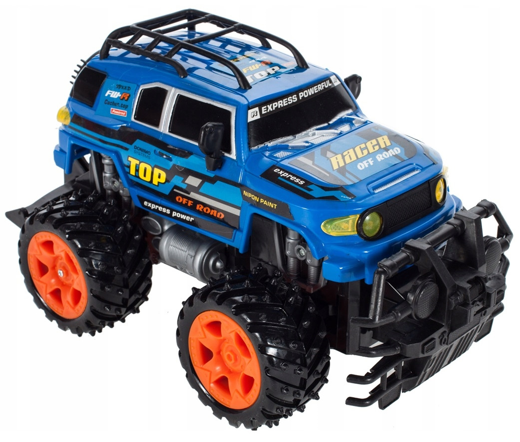 Masinuta cu telecomanda Off-Road Blue Fury 2019, Marime 26.5 x 17 x 15cm, Sunete de motor realiste, Manevrabilitate Ridicata, Scara 1:16, Telecomanda usor de folosit, Culoare Albastra