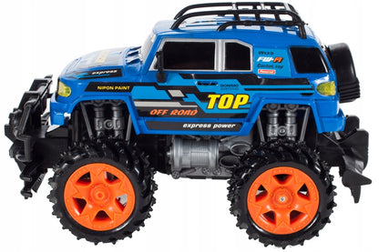 Masinuta cu telecomanda Off-Road Blue Fury 2019, Marime 26.5 x 17 x 15cm, Sunete de motor realiste, Manevrabilitate Ridicata, Scara 1:16, Telecomanda usor de folosit, Culoare Albastra