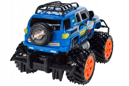 Masinuta cu telecomanda Off-Road Blue Fury 2019, Marime 26.5 x 17 x 15cm, Sunete de motor realiste, Manevrabilitate Ridicata, Scara 1:16, Telecomanda usor de folosit, Culoare Albastra
